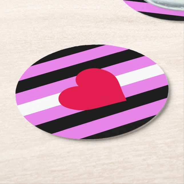 Leather Girl Pride Flag Runder Pappuntersetzer (Angewinkelt)