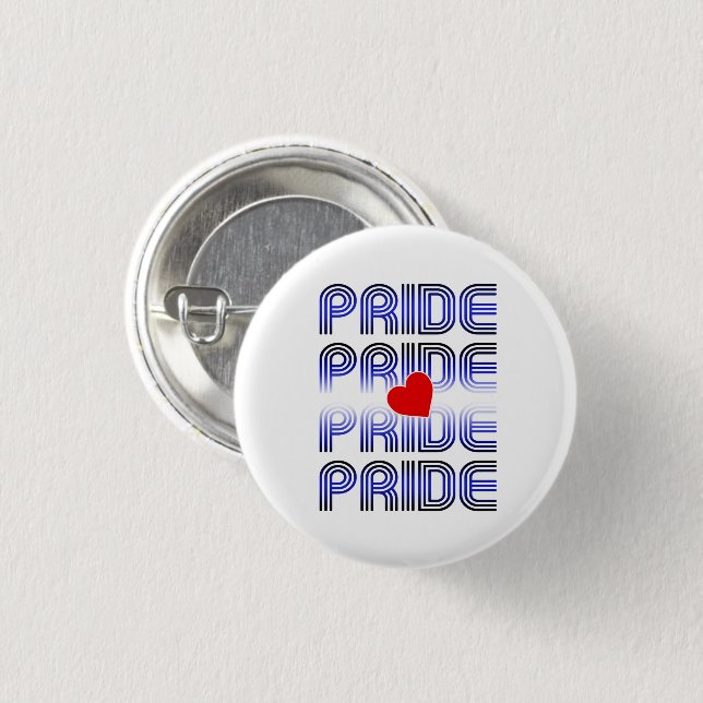 Leather Herz Retro Muster Button (Vorne & Hinten)