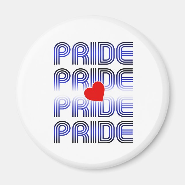 Leather Herz Retro Muster Magnet (Vorne)