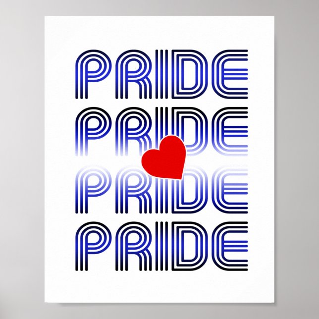 Leather Herz Retro Muster Poster (Vorne)