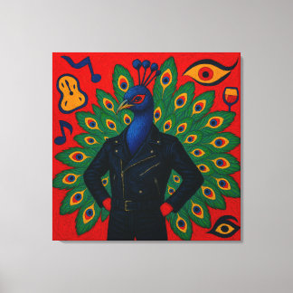 Leather-Jacket Peacockman Leinwanddruck