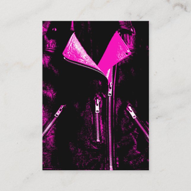 Leather Jacket Pink Visitenkarte schwarz (Vorderseite)