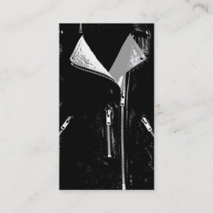 Leather Jacket Weiße Visitenkarte schwarz