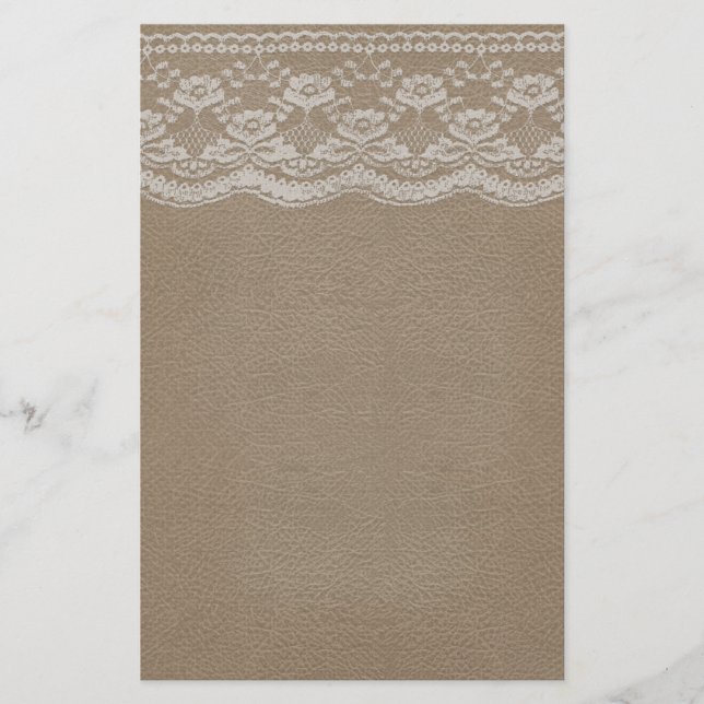 Leather & Lace Wedding Briefpapier (Vorderseite)