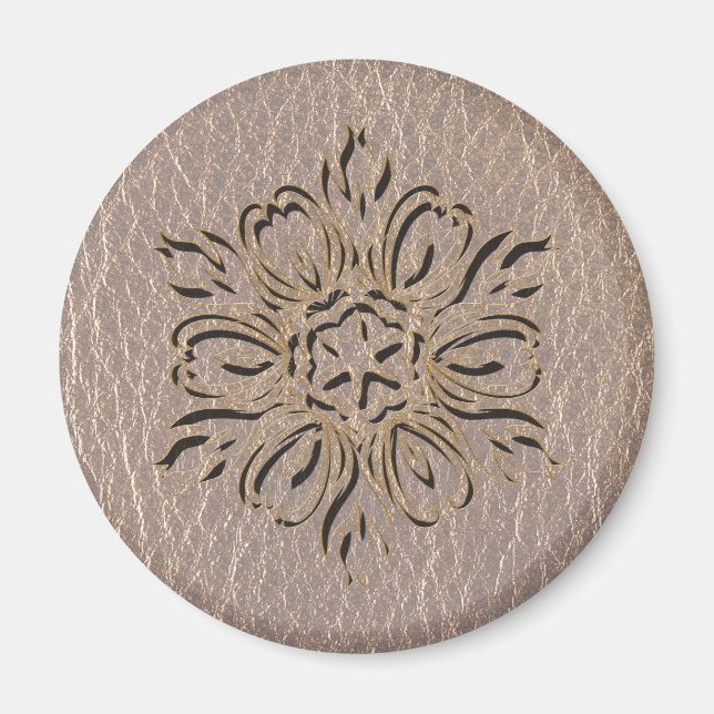 Leather-Look Blume Star Soft Magnet (Vorne)