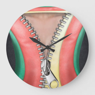 leather look große wanduhr