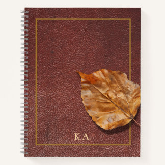 Leather Look Leaf Journal – Personalized Notebook Notizbuch