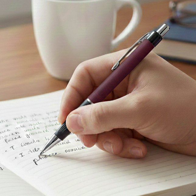 Leather Look Maroon Pen with Customizable Name Kugelschreiber (Von Creator hochgeladen)