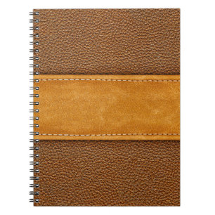 Leather Luxe: Stitched Brown Elegance Notizblock