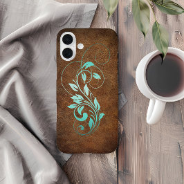 Leather Old World Imitate iPhone 16 Plus Hülle