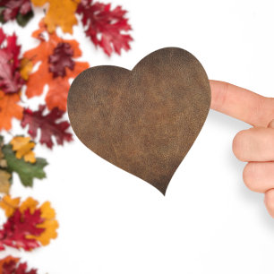 Leather Old World Imitate Herz-Aufkleber