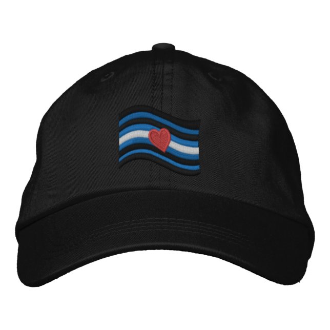 Leather Pride Flag Bestickte Baseballkappe (Vorderseite)