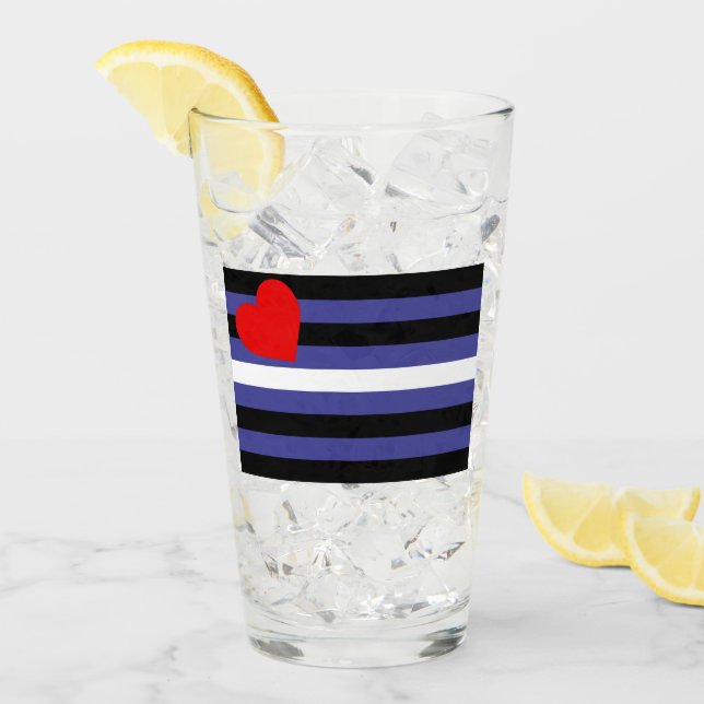 Leather Pride Flag Glas (Vorderseite Ice)