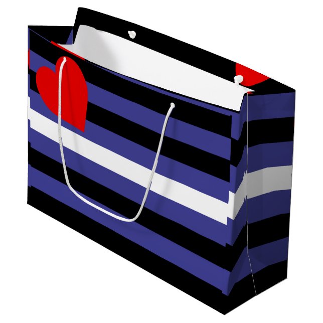 Leather Pride Flag Große Geschenktüte (Vorderseite Schrägansicht)