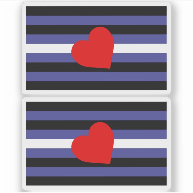 Leather Pride Flag und Herz Aufkleber (Vorderseite)