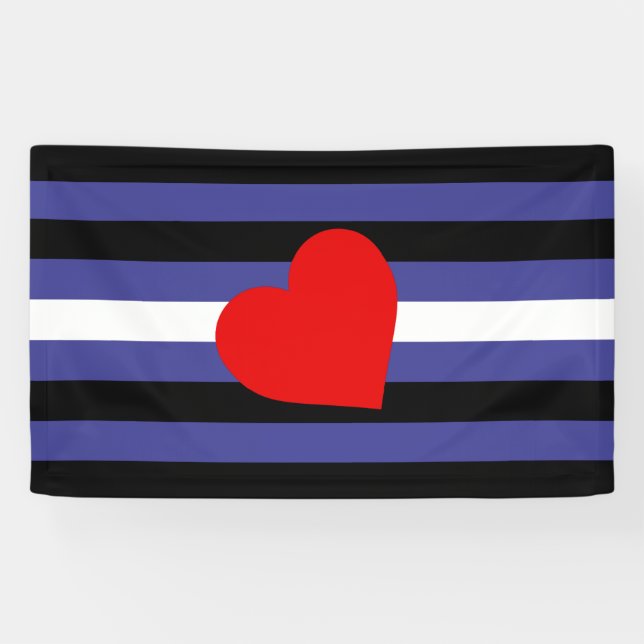Leather Pride Flag und Herz Banner (Horizontal)