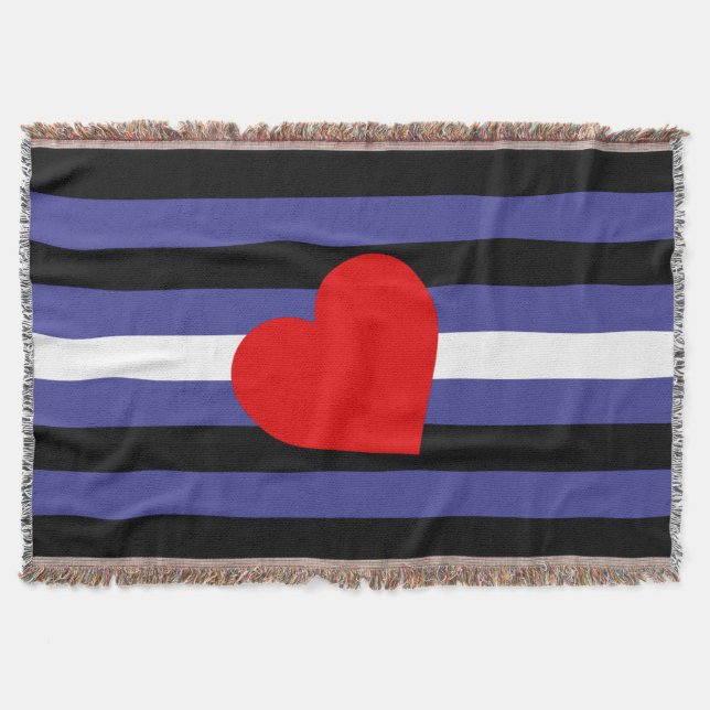 Leather Pride Flag und Herz Decke (Vorderseite)