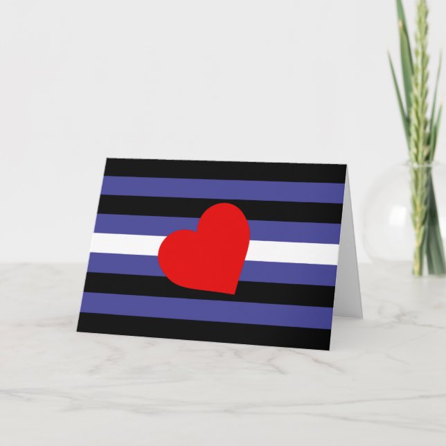 Leather Pride Flag und Herz Feiertagskarte (Vorderseite)