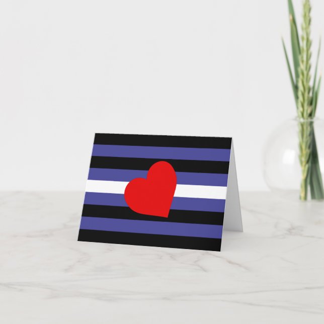 Leather Pride Flag und Herz Feiertagskarte (Vorderseite)