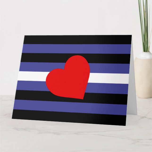 Leather Pride Flag und Herz Karte (Vorderseite)