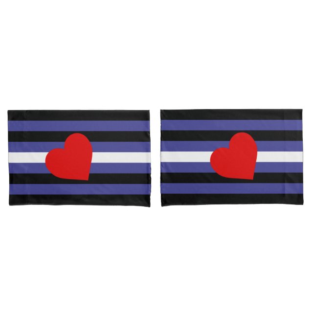 Leather Pride Flag und Herz Kissenbezug (Vorderseite-Set)