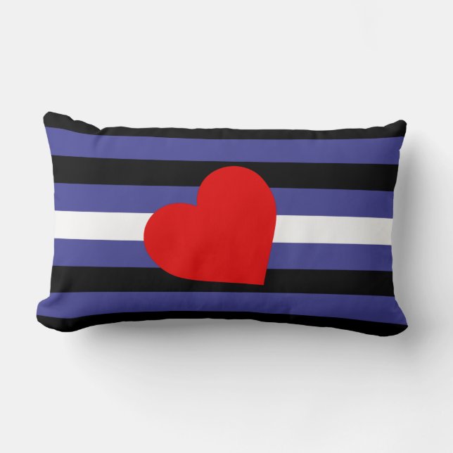Leather Pride Flag und Herz Lendenkissen (Vorderseite)