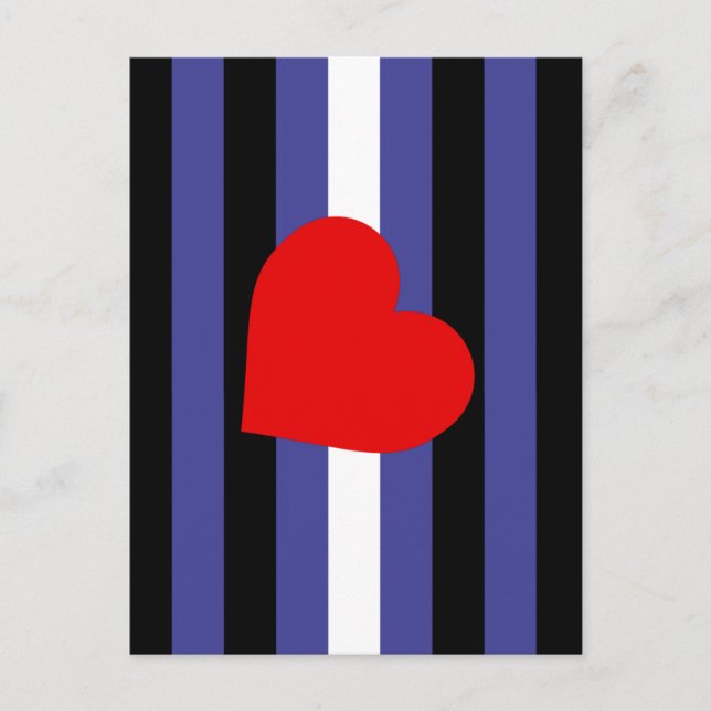 Leather Pride Flag und Herz Postkarte (Vorderseite)