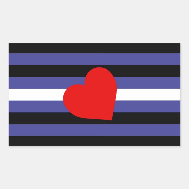 Leather Pride Flag und Herz Rechteckiger Aufkleber (Vorderseite)