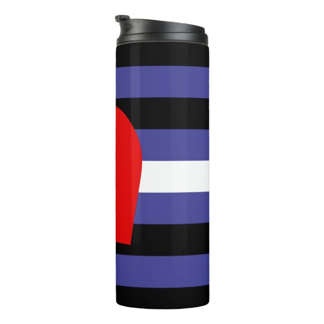 Leather Pride Flag und Herz Thermosbecher (Nach rechts gedreht)