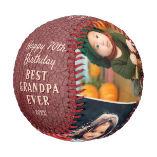 Leather Print Alles Gute zum Geburtstag Opa 3 Foto Baseball