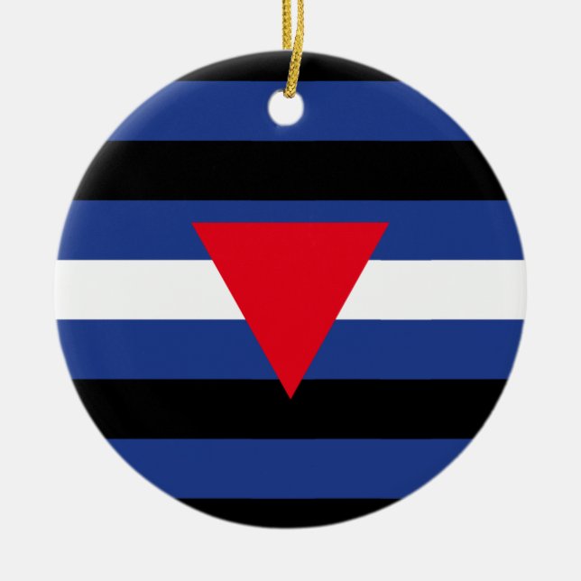 Leather Que Stolperflagge Keramik Ornament (Vorne)