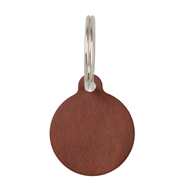 Leather Round Pet Tag Haustiermarke (Vorderseite)