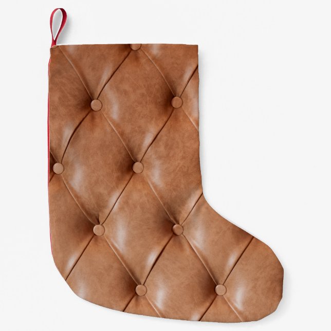 leather sofa background kleiner weihnachtsstrumpf (Vorderseite)