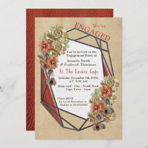 Leather & Suede Textil Art Engagement Party Einladung