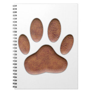 Leather Texture Dog Paw Print Notizblock