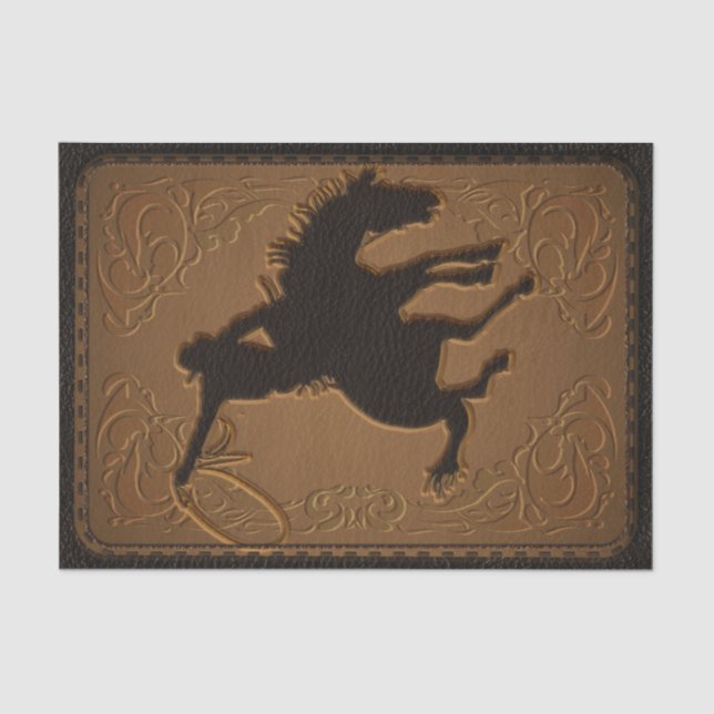 Leather Western Wild West Cowboy Birthday Party Seidenpapier (Vorderseite)