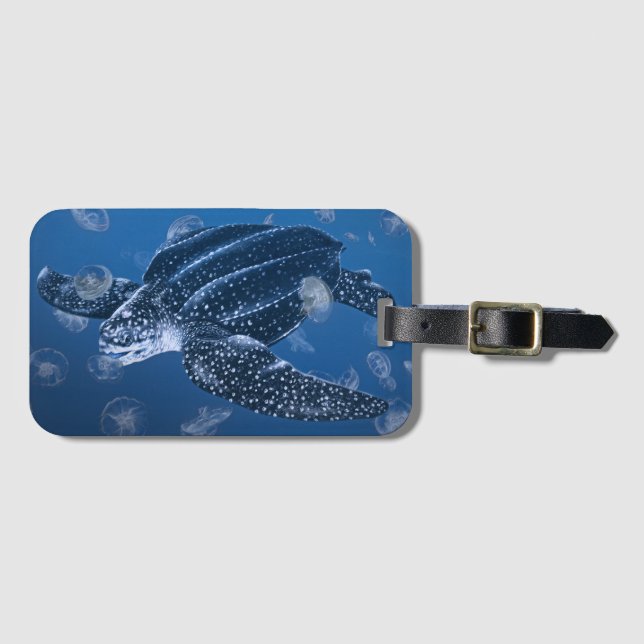 Leatherback-Meeresschildkröte-Gepäckanhänger Gepäckanhänger (Vorderseite (Horizontal))