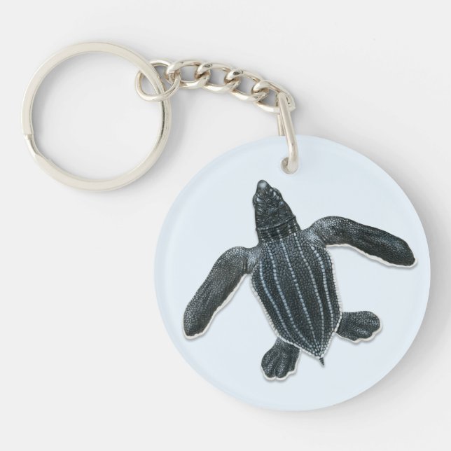 Leatherback-MeeresschildkröteHatchling Keychain Schlüsselanhänger (Vorderseite)