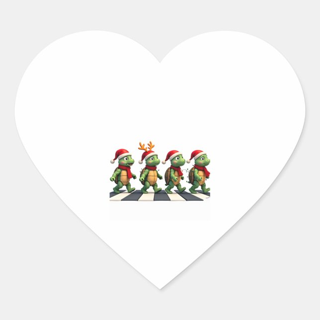 Leatherback Sea Turtle Crossing Road Xmas T-Shirt Herz-Aufkleber (Vorderseite)