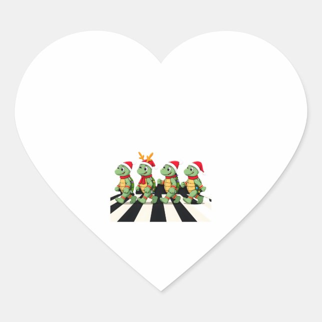 Leatherback Sea Turtle Crossing Road Xmas T-Shirt  Herz-Aufkleber (Vorderseite)