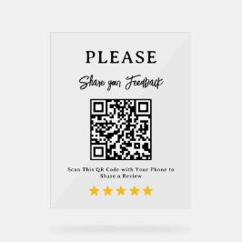 Leave a Review QR Code Business Display Sign Acrylschild
