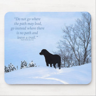Leave a Trail 2 - Inspirational Quote - Black Lab Mousepad