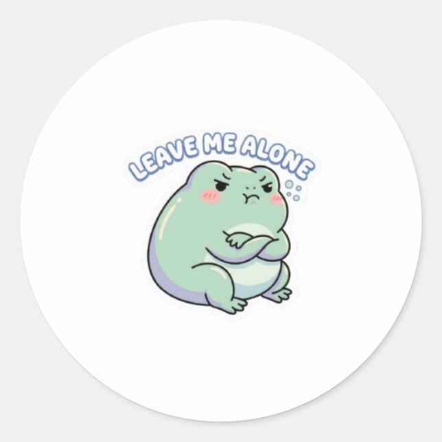Leave Me Alone Frog Sticker Cute Angry Frog Meme K (Vorderseite)