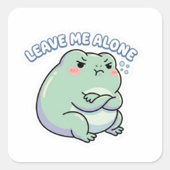 Leave Me Alone Frog Sticker Cute Angry Frog Meme K (Vorderseite)