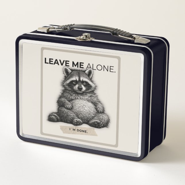 Leave Me Alone Raccoon Lunch Box | Funny Introvert (Vorderseite)