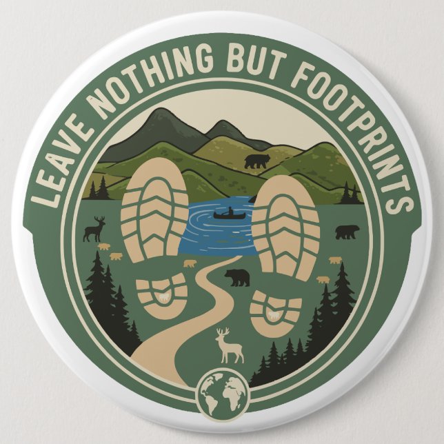 Leave Nothing But Footprints Button (Vorderseite)