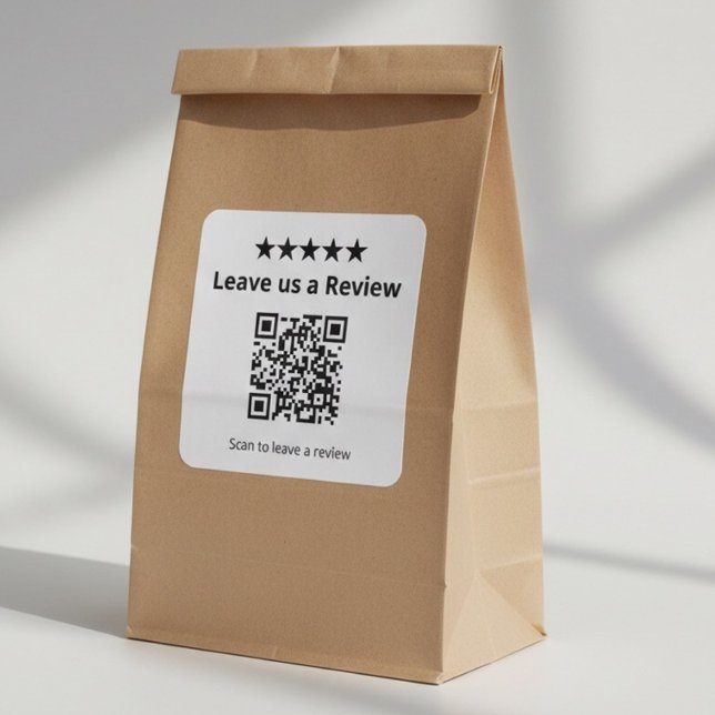 Leave Us a Review QR Code | Customer Review  Quadratischer Aufkleber (Von Creator hochgeladen)
