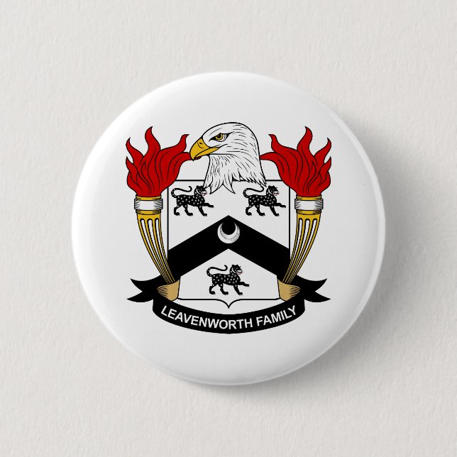 Leavenworth Familienwappen Button (Vorderseite)