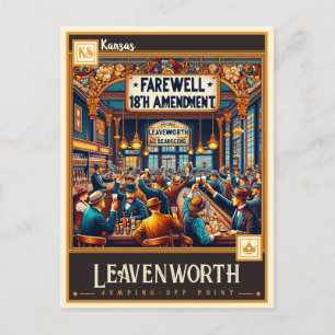 Leavenworth, Kansas Vintage Postkarte