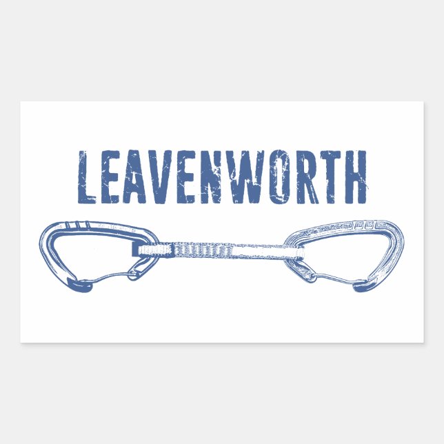 Leavenworth Klettergurte Quickdraw Rechteckiger Aufkleber (Vorderseite)